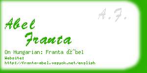 abel franta business card